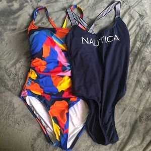 Nautica Swimsuit Lot (2) One Piece Bathing Suit